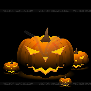 Spooky Halloween pumpkins - vector clipart