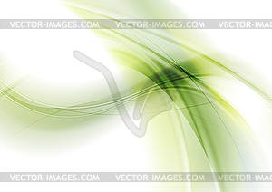 Abstract green shiny waves background - color vector clipart