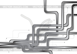 Абстрактный технологический металлический фон платы - изображение в векторе
