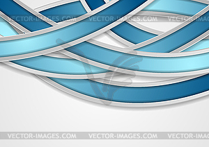 Abstract blue wavy corporate background - vector image