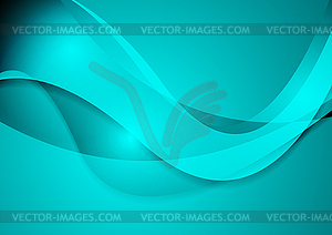 Bright abstract turquoise wavy corporate background - vector EPS clipart