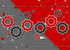 Abstract red and grey concept technology background - vector image