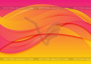 Pink orange abstract wavy background - vector image