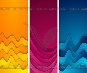 Bright abstract wavy vertical banners design - vector clipart