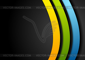 Colorful curved stripes abstract background - vector EPS clipart