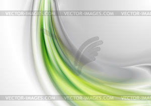 Green and grey abstract smooth blurred waves design - vector clipart