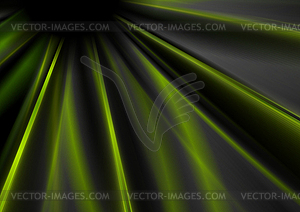 Dark grey and green glowing beams abstract - vector clipart