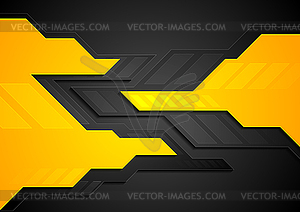 Orange and black contrast abstract technology - vector image