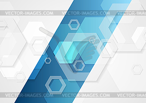 Blue and grey abstract tech background - vector clipart