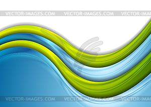 Green and blue blurred waves abstract background - vector clipart