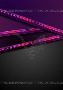 Dark purple abstract background with neon stripes - vector image
