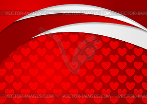 Abstract wavy background with hearts texture - vector clipart