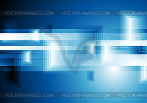 Bright blue technology geometric squares background - vector image