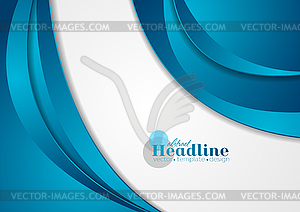 Blue corporate wavy abstract background - vector image