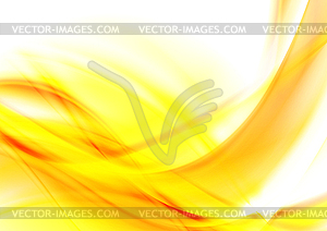 Bright yellow abstract glowing waves background - royalty-free vector clipart