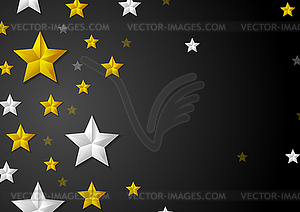 Golden and silver stars abstract background - vector image