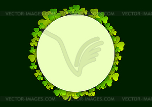 St. Patricks Day green shamrock clovers background - vector clip art