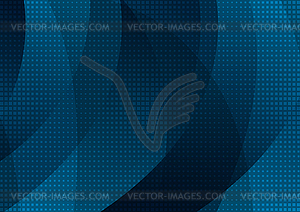 Dark blue abstract wavy texture with squares - vector image