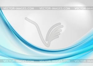 Bright blue abstract smooth waves background - vector clip art