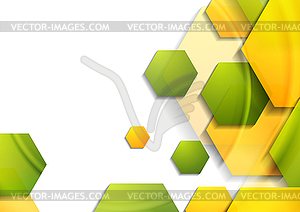 Abstract tech geometric background with hexagons - vector clipart