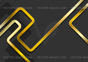 Hi-tech abstract background with golden stripes - vector image