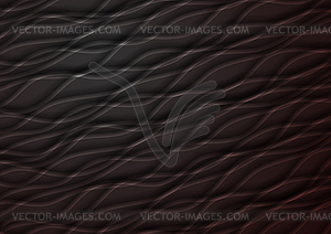 Dark abstract smooth waves modern background - vector clipart