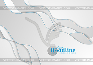 Grey and blue abstract wavy corporate background - vector image