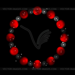 Concept contrast red black circles abstract - vector clip art