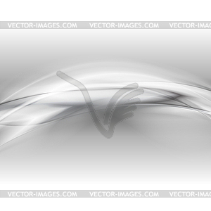 Grey smooth waves abstract background - vector image