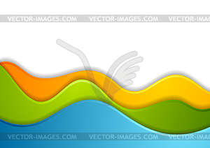 Colorful corporate smooth waves abstract background - vector clipart