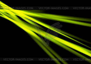 Glowing neon green smooth rays abstract background - royalty-free vector clipart