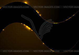 Dark orange shiny corporate wavy background - vector clipart