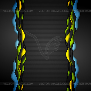 Colorful abstract corporate waves background - vector image