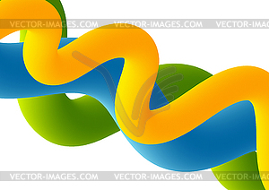 Abstract colorful 3d waves background - royalty-free vector clipart