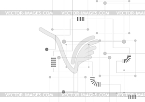 Серый абстрактный технический чертеж печатной платы - клипарт в векторном формате