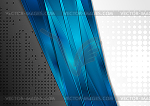 Black and grey contrast background with blue stripes - vector clip art