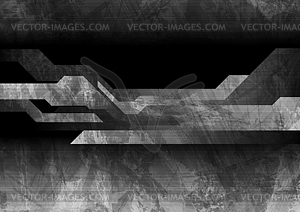 Dark grey grunge technology background - vector clip art