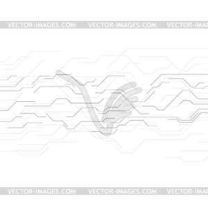 Abstract grey tech circuit board lines background - vector clip art