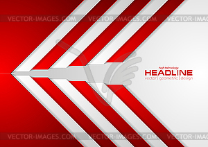 Red and grey abstract corporate geometric background - vector clipart