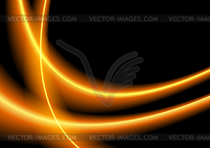 Orange glowing retro neon waves background - vector clipart