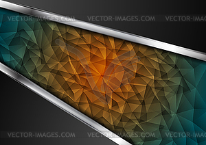 Polygonal technology background with metallic - vector image