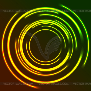 Vibrant glowing neon circles abstract background - vector image