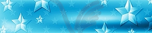 Blue web header design with glossy stars - vector clip art