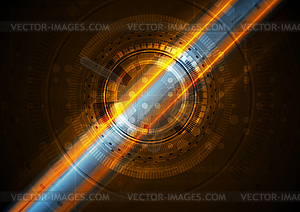 Bright glowing abstract background with tech gear - vector image