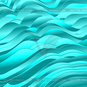 Bright turquoise abstract wavy pattern design - vector clipart