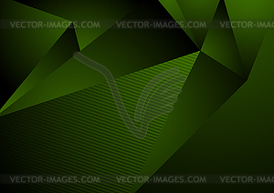 Dark green abstract concept polygonal tech - stock vector clipart