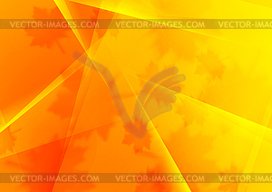 Bright orange polygonal autumn background - vector clipart