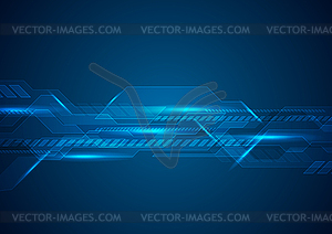 Dark blue technology futuristic background - vector clip art
