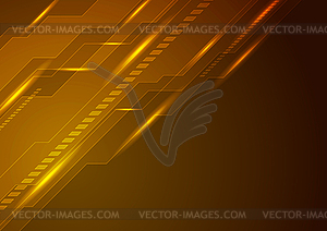 Dark orange technology futuristic background - vector clipart