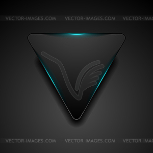 Black triangle with glowing blue light abstract - vector clipart